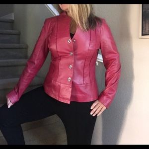 Pink leather jacket 💝